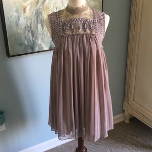 Free people lavender dress with lace top